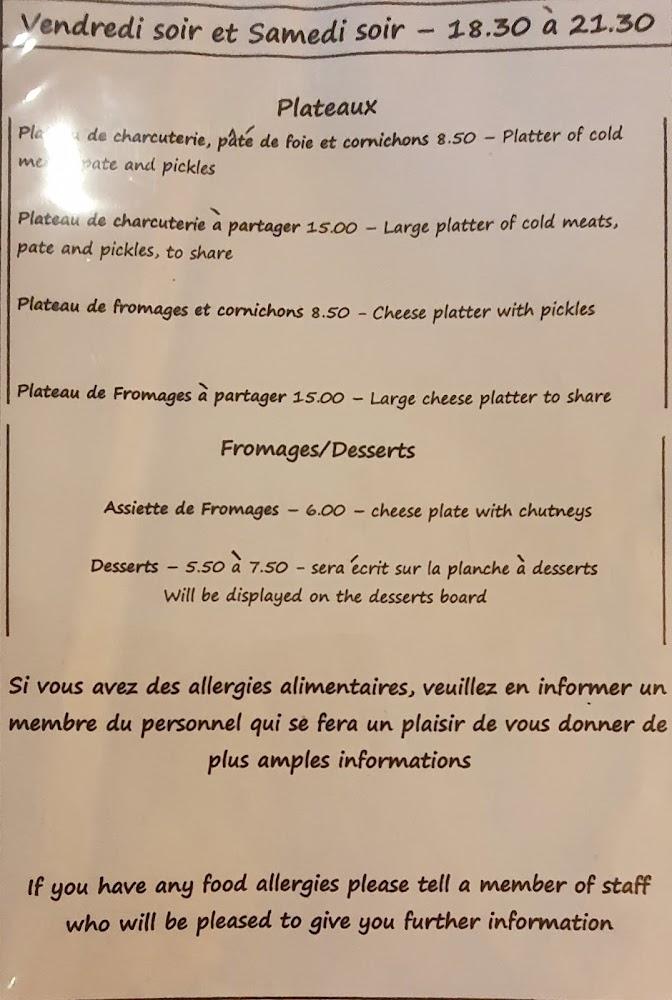 Restaurant Aux Sources - Menu Image 2